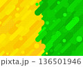 背景素材 黄色  緑色 ツートン 2色 対比  幾何学的なドットとストライプ背景 バック 136501946