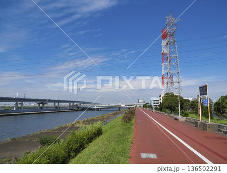 中川・荒川の遊歩道とサイクリングロード・江戸川区健康の道 136502291