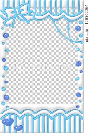 Plump Doodle Instax Decoration Frame Cute Decorative Material Light Blue 136502364