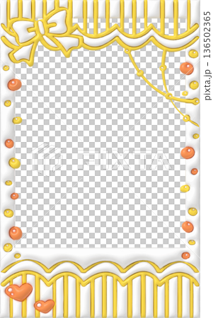 Plump Doodle Instax Decoration Frame Cute Decorative Material Yellow 136502365