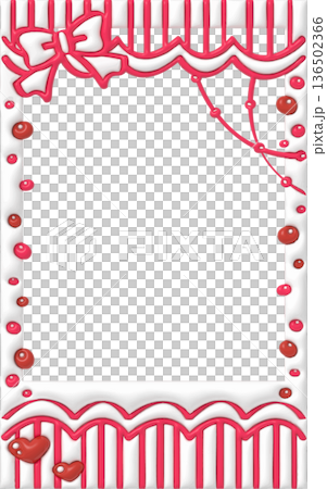 胖胖的塗鴉拍立得裝飾相框可愛裝飾材料紅色 136502366