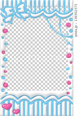 胖胖的塗鴉 Instax 裝飾相框 可愛裝飾材質 淺藍色 粉紅色 136502373
