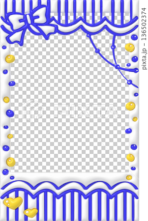 Plump Doodle Instax Decoration Frame Cute Decorative Material Blue Yellow Plump Doodle Instax Decoration Frame Cute Decorative Material Blue Yellow 136502374