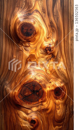 《AI画像》節のある木の板の背景素材 《AI画像》節のある木の板の背景素材 136502563