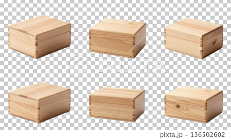 無垢の木製の箱セット 136502602
