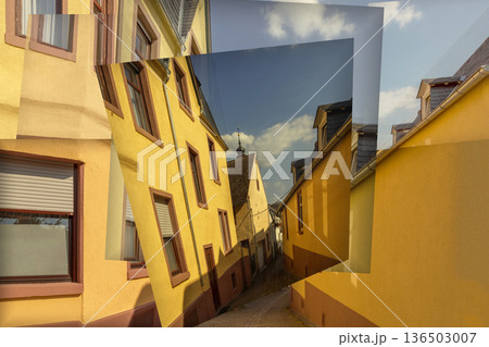 Abstract collage with a fragment of a city street Abstract collage with a fragment of a city street 136503007