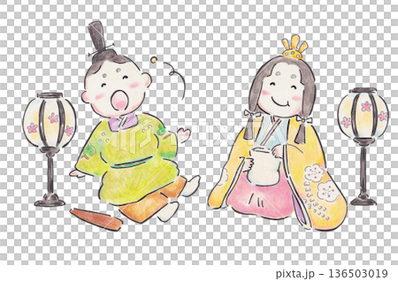 吃 Hina arare 的 Hina 娃娃的插圖 136503019