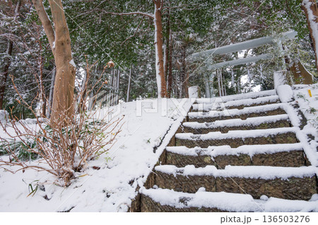 雪が積もる石座神社 136503276