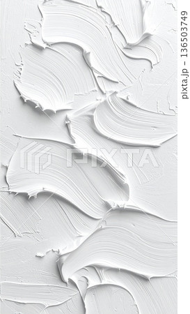 《AI画像》凹凸のある白い壁 136503749