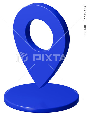 3D画像_マップピン_青 136503831