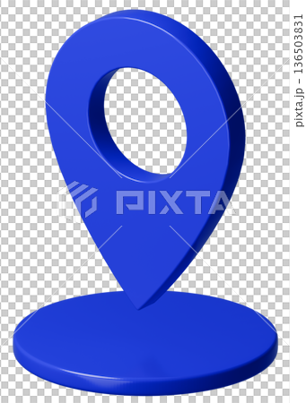 3D画像_マップピン_青 136503831