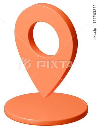 3D画像_マップピン_オレンジ 136503832