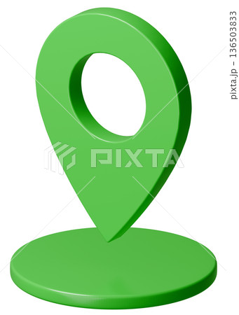 3D画像_マップピン_緑 136503833
