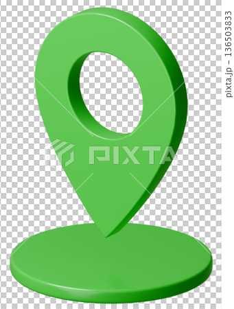 3D画像_マップピン_緑 136503833
