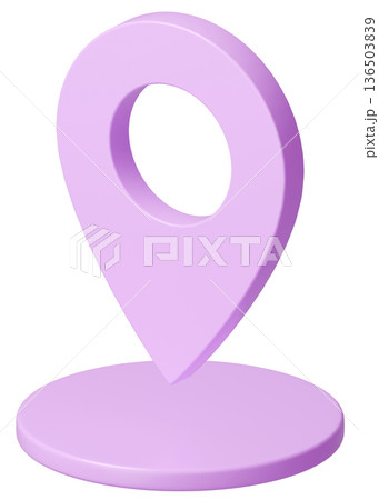 3D画像_マップピン_紫 136503839