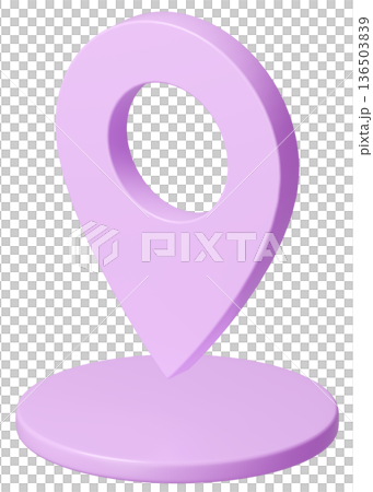 3D画像_マップピン_紫 136503839