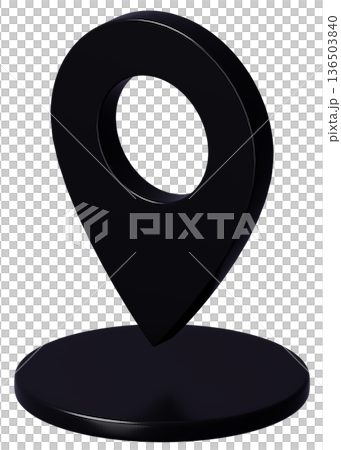 3D Image_Map Pin_Black 3D Image_Map Pin_Black 136503840