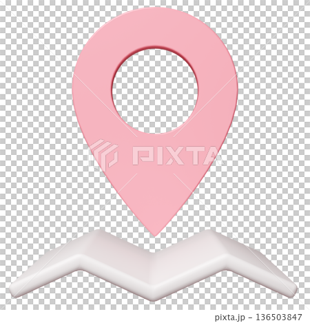 3D image_map pin_pink 3D image_map pin_pink 136503847