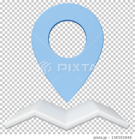 3D image_map pin_light blue 3D image_map pin_light blue 136503848