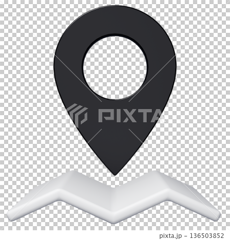 3D Image_Map Pin_Black 3D Image_Map Pin_Black 136503852