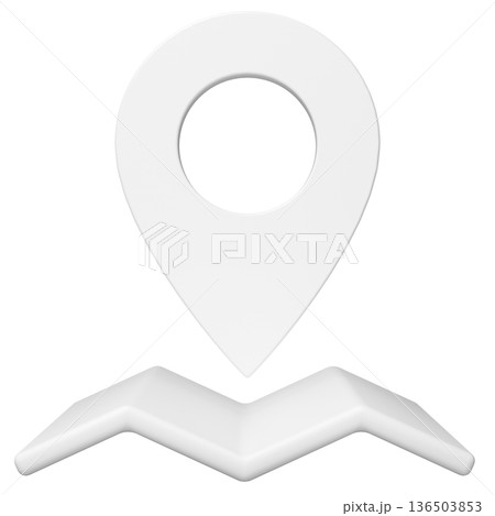 3D画像_マップピン_白 136503853