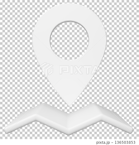 3D画像_マップピン_白 136503853