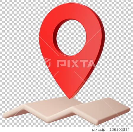 3D画像_マップピン_赤 3D画像_マップピン_赤 136503854