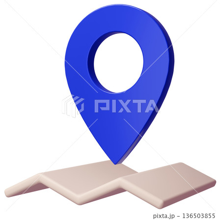 3D画像_マップピン_青 136503855
