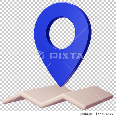 3D画像_マップピン_青 136503855