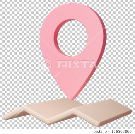 3D画像_マップピン_ピンク 136503860