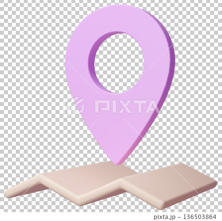 3D画像_マップピン_紫 136503864