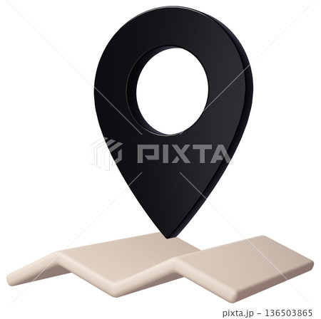 3D画像_マップピン_黒 136503865