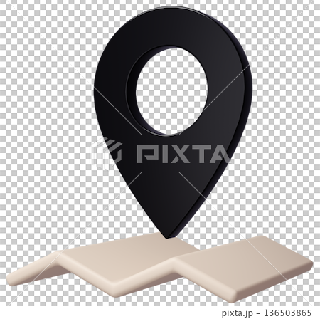 3D画像_マップピン_黒 136503865