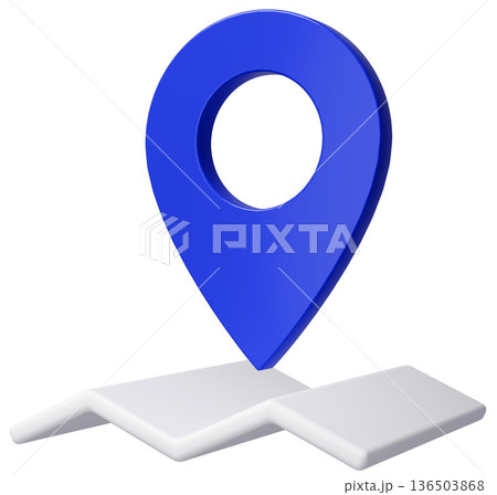 3D画像_マップピン_青 136503868