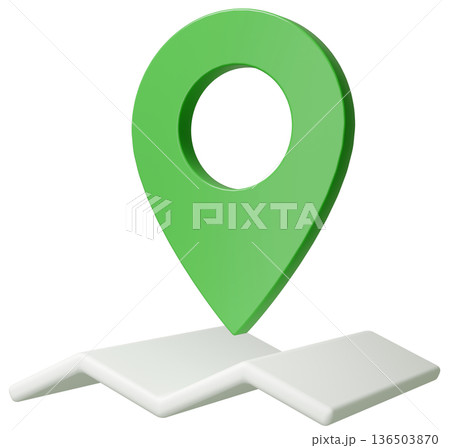 3D画像_マップピン_緑 136503870