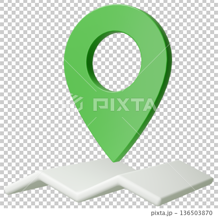 3D 圖像地圖 pin_green 136503870