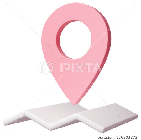 3D画像_マップピン_ピンク 3D画像_マップピン_ピンク 136503872