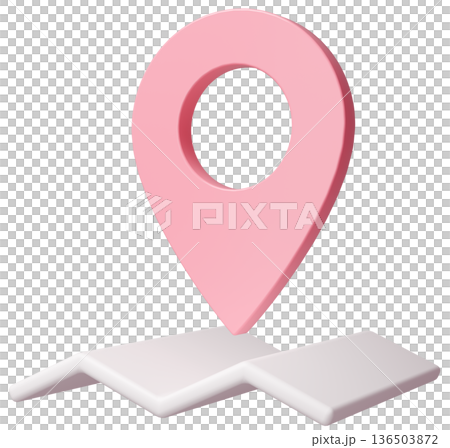 3D影像地圖 pin_pink 3D影像地圖 pin_pink 136503872