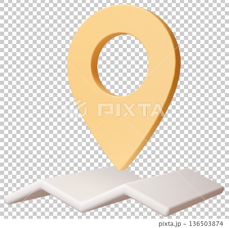 3D image_map pin_yellow 3D image_map pin_yellow 136503874