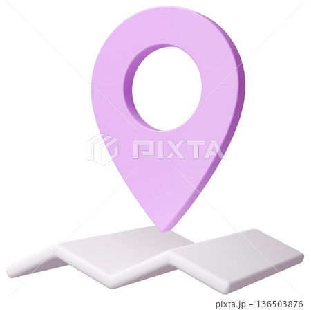 3D画像_マップピン_紫 3D画像_マップピン_紫 136503876