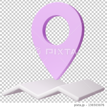 3D画像_マップピン_紫 3D画像_マップピン_紫 136503876