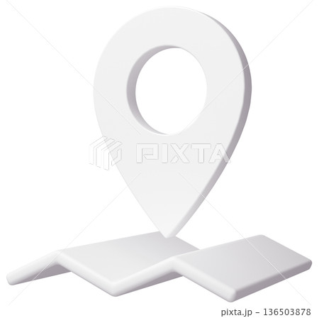 3D画像_マップピン_白 136503878