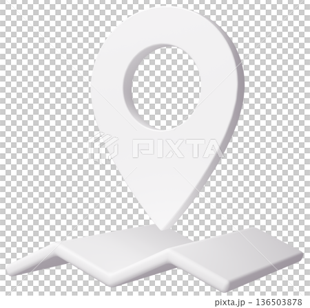 3D画像_マップピン_白 136503878