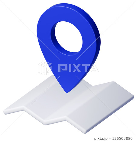 3D画像_マップピン_青 136503880