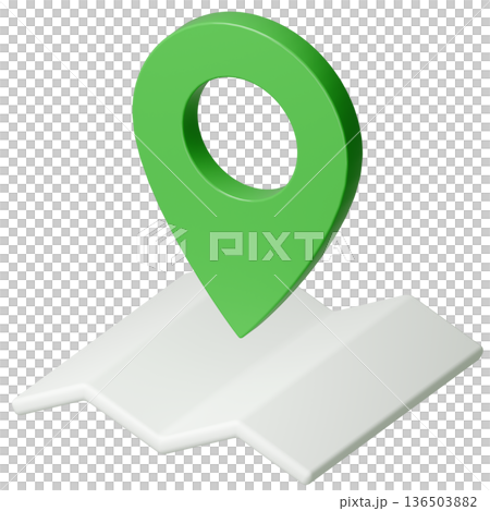 3D image_map pin_green 3D image_map pin_green 136503882