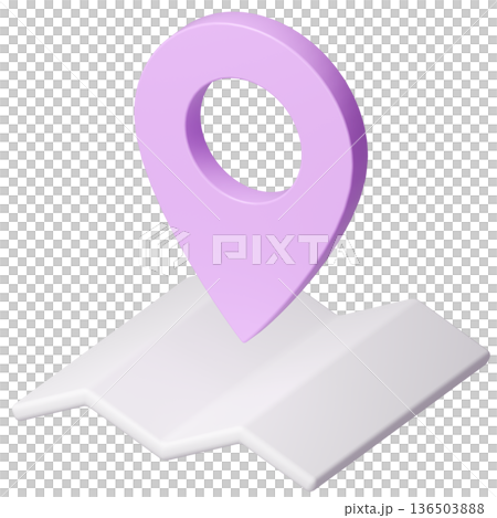 3D影像地圖圖釘_紫色 136503888