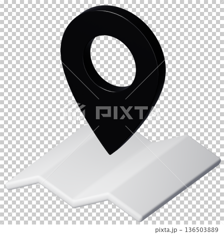 3D圖片_地圖 Pin_Black 136503889