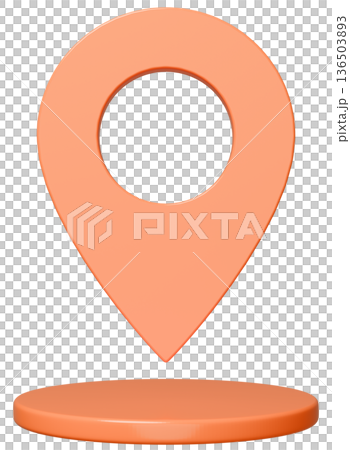 3D image_map pin_orange 136503893