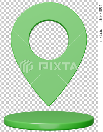 3D画像_マップピン_緑 136503894