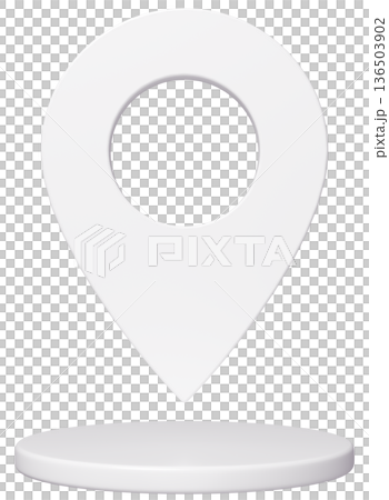 3D image_map pin_white 3D image_map pin_white 136503902